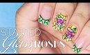 Stained Glass Roses nail art