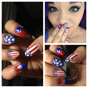 Sinful colors- endless blue, snow me white
Essence-fame fatal
Nicole by OPI- Give me the first dance 
:) Happy 4th of July!
