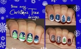 Three Easy Christmas Tree Nail Designs
