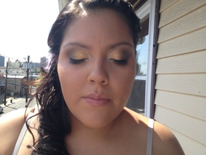 :) yellow and purple prom look ive done