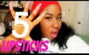 Top 5 Favorite Lipsticks 2014 | Try on