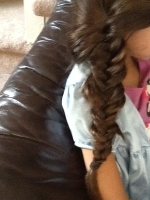 this is a fancy braid...not too complicated....you can make it messy or neat...i like it messy