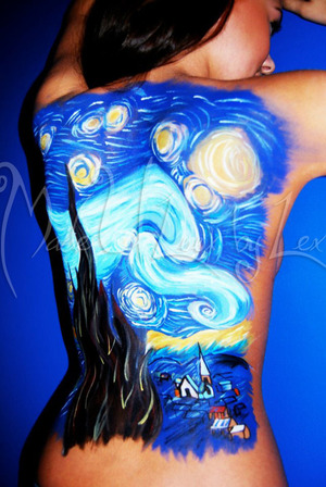Done freehand in body paint. Alexys Fleming ©