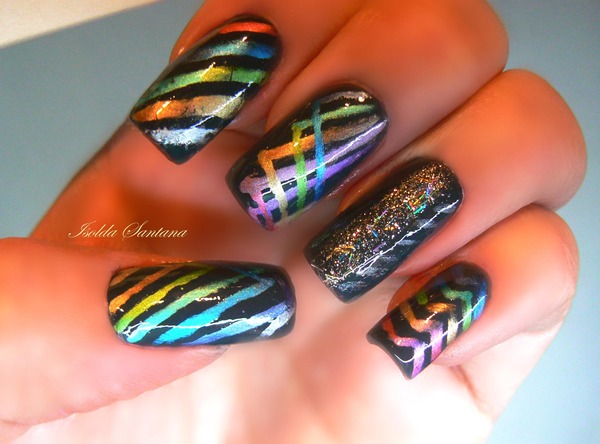 Metallic Stripes Nail Art | Tori S.'s Photo | Beautylish