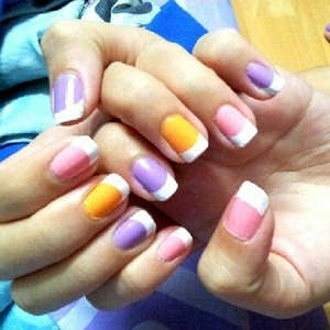 Try painting your nails in different colors & do french for each of them!