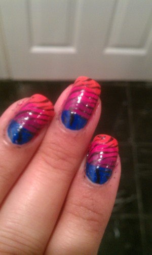 Rainbow Zebra Nails