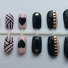 Pink and Black Studded Nails!
