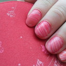 Pink water marble nails