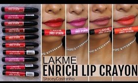 *NEW* LAKME ENRICH LIP CRAYON | REVIEW & SWATCHES on Brown Indian Skintone | Stacey Castanha