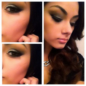 Perfect night out look dark silver smokey eye with a nude lip