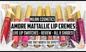 Milani Cosmetics Amore Mattallic Matte Lip Creme Swatches & Review! l All 8 shades!