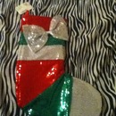 Sparkly with a Bow Christmas Stocking 