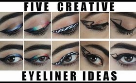5 CREATIVE EYELINER IDEAS! ♡ Makeup Eyeliner Tutorial | TheFauxChanel