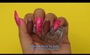 GNbL - Brown Matte and Glitzy Pink Nails