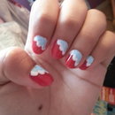 4th of July Scalloped Nails