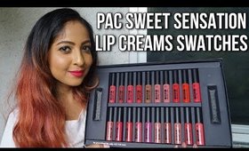 PAC SWEET SENSATION LIP CREAMS | SWATCHES & REVIEW | ALL 20 SHADES | Stacey Castanha