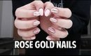 VALENTINES DAY ROSE GOLD NAILS - Hard Gel Nail Tutorial