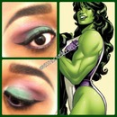She-Hulk inspired eyeshadow.