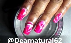 #Valentines Water Marble #Nails by Dearnatural62 on Youtube