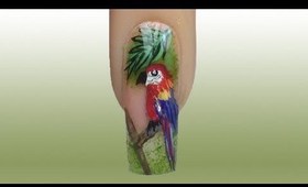Request: How to paint a parrot / Papagei NailArt Tutorial