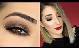 Smokey Eye & Glitter Liner Holiday Makeup Tutorial