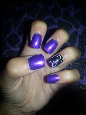 purple and black nails with design