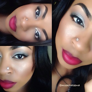 I used my RiRi Hearts MAC Smoked Purple palette with Heaux lipstick. 

Check out my tutorial for this look on YouTube at www.youtube.com/beautysosweet08 

Follow me on Instagram @muashaleena :)