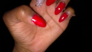Red Polish and Sparkly