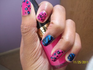 Ahh first design EVER . Revlon fuchsia and pure ice blue