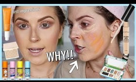 FULL FACE of FIRST IMPRESSIONS 😣 a patchy orange MESS haha f*ck