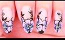 Pink & Blue Ombre Flowers nail art