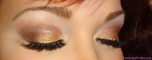 Wearable shimmery Gold/Bronze look.
For more info, please visit: http://www.vanityandvodka.com/2012/12/gold-dust.html
xoxo!
Colleen  