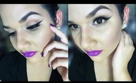 Winged Liner + Purple Lips ❤️