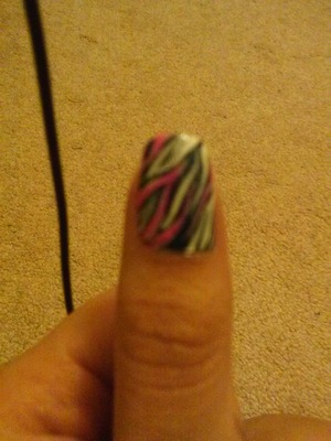 Got bored ;( used relvon nail art expressionist, pure ice,  and kiss nail art.