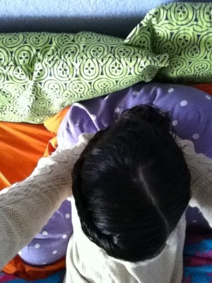 Parted hair.. Twisted on both sides... Connected and put into a bun... Just add hair spray!!!💁💇