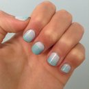 Sky blue/teal Gradient nails