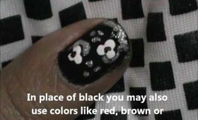 Very Short Nails Art tutorial with Nail Polish designs Flower - nail design for beginners!