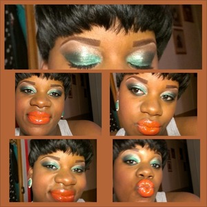 green eyes orange lip ! why not ! 