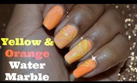 Neon Yellow & Orange Water Marble