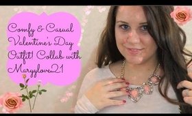 ♥︎Comfy & Casual Valentine's Day Outfit *Collab with Maryylove21*♥︎