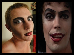 Rocky Horror Picture Show makeup on my brother :) 