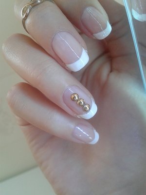 #frenchnails #frenchmanicure with nail #studs :)