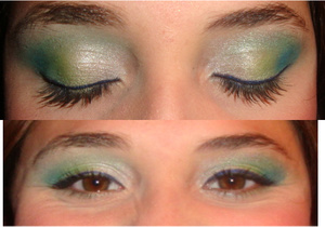 prom sea green/blue makeup