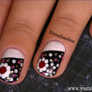 Easy Flower and Polka Dots Nail Design