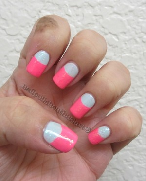 Hard Candy Sky, China Glaze Pink Voltage and Finger Paints Flecked 
