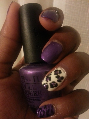 nail art leopard purple with O.P.Y