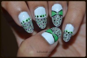 For more details visit http://lovefornailpolish.com/fun-easy-nail-art-bow-nail-art-design