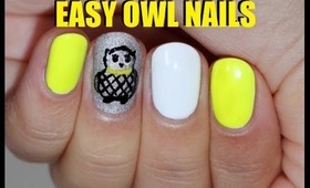 Easy Owl Nail Design - Dulce Candy Outfit Inspired