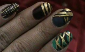 Golden Matt Magic Nails- easy nail art for short nails- nail art tutorial- beginners nail designs
