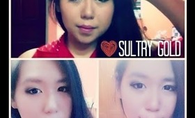 Sultry Gold Inspired Look | Christmas Inspired Look (with double eyelid tape)